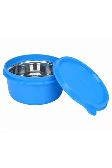 Signoraware Plastic & Stainless Steel Monarch Executive Container - 350ml 021278SKYBLU350ML