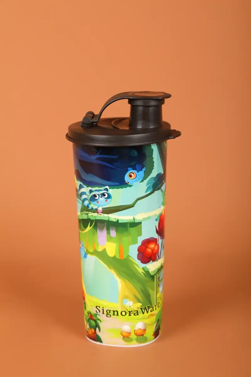 Signoraware Jumbo Printed Tumbler with Lid, Pack of 1 - 500ml 021279BLA500ML