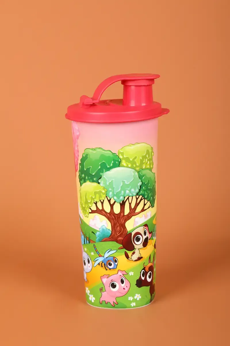 Signoraware Jumbo Printed Tumbler with Lid, Pack of 1 - 500ml 021279RED500ML