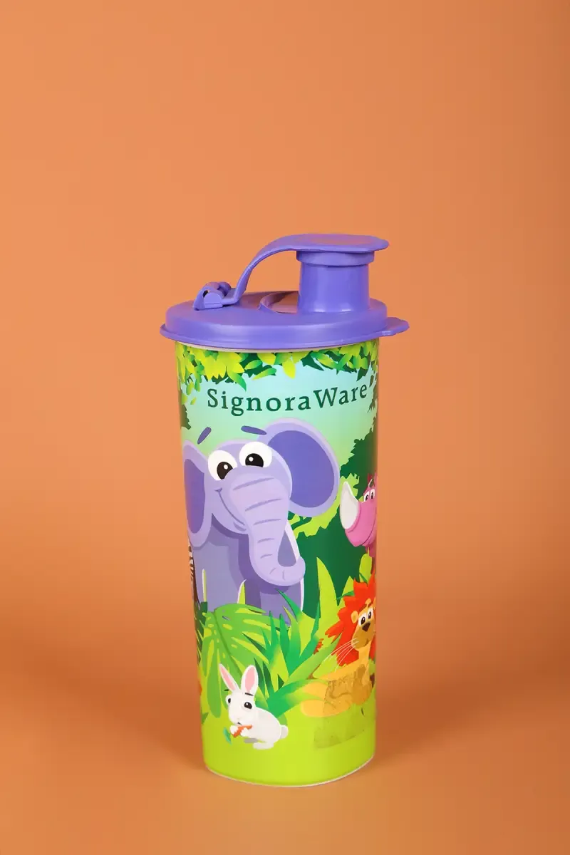 Signoraware Jumbo Printed Tumbler with Lid, Pack of 1 - 500ml 021279VIO500ML
