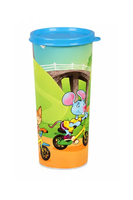 Signoraware Plastic Tumbler with Lid - 500ml 021289SKYBLU1