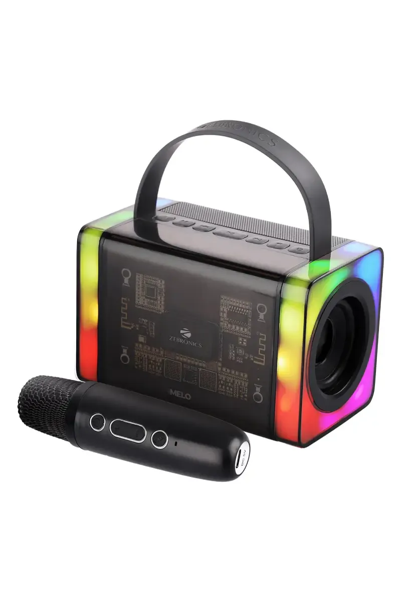 Zebronics Melo 15 W Portable Bluetooth Speaker with Passive Radiator, Remote Control (Black)