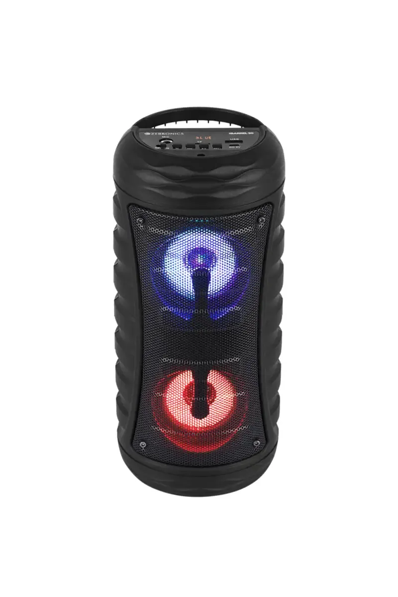 Zebronics Barrel 90 15 W Wireless Bluetooth Speaker with RGB Lights, Built-In FM Radio (Black)