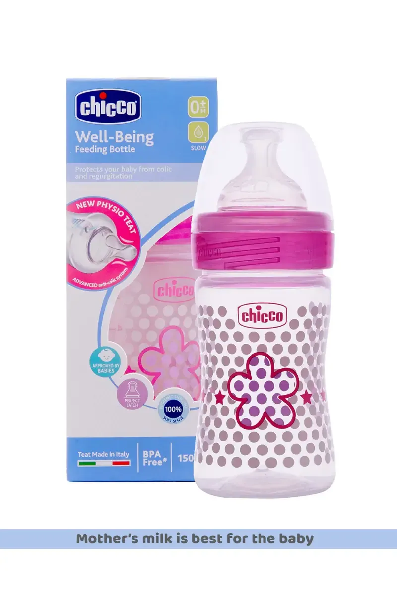 Chicco Baby Feeding Bottle (Pink)- 150 ml 021755PIN