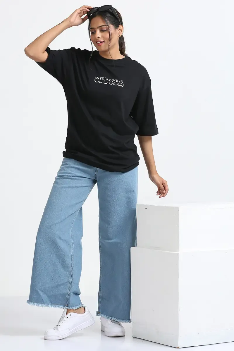 Cotton Puff Print Oversized Unisex T-Shirt