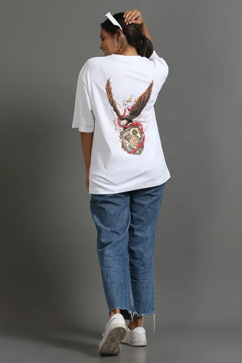 Cotton Puff Print Oversized Unisex T-Shirt
