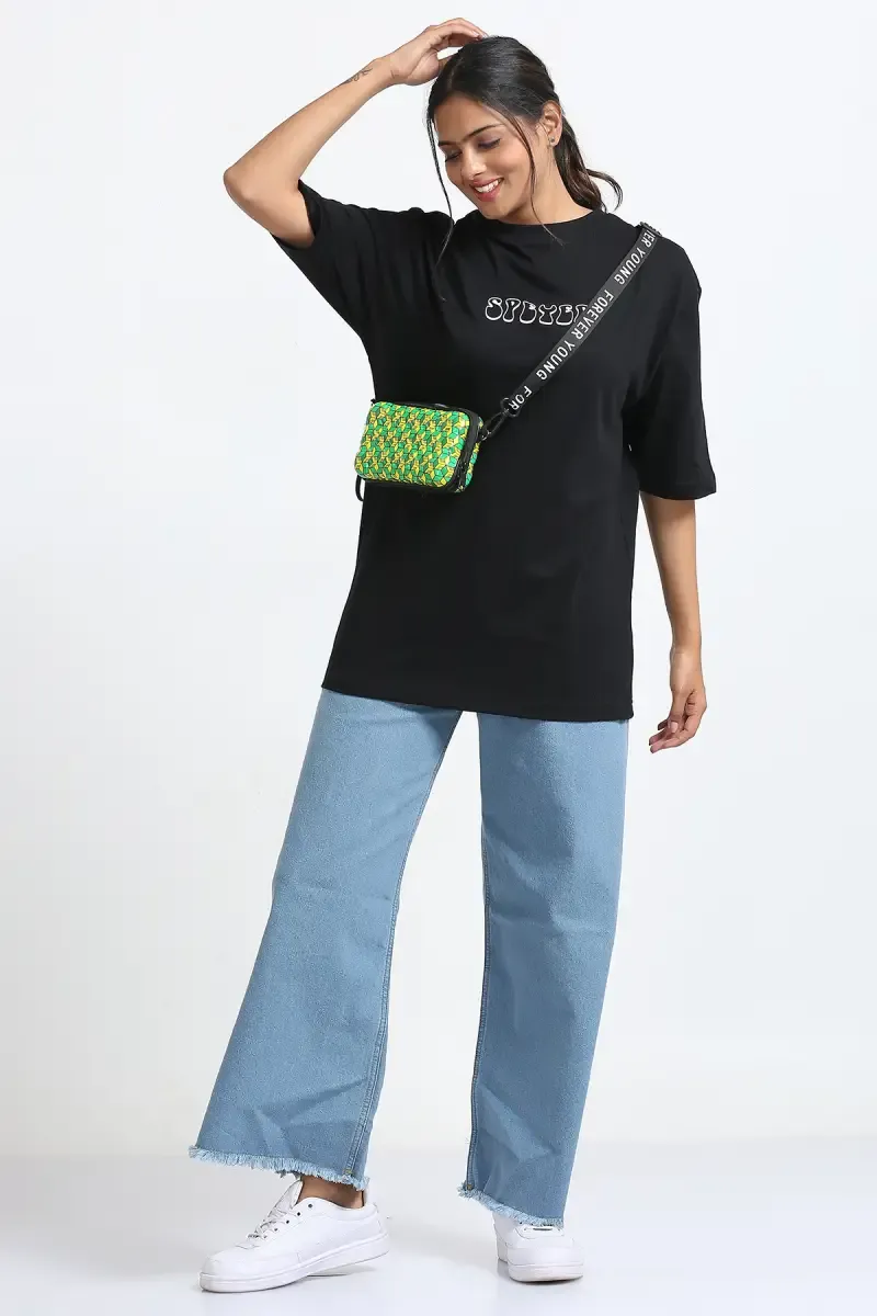 Cotton Puff Print Oversized Unisex T-Shirt 021831LBLA