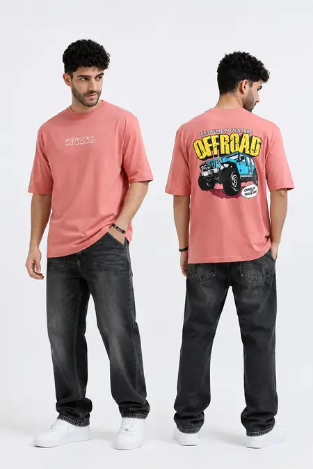 Cotton Puff Print Oversized Unisex T-shirt (Men & Women) 021832XLPEA