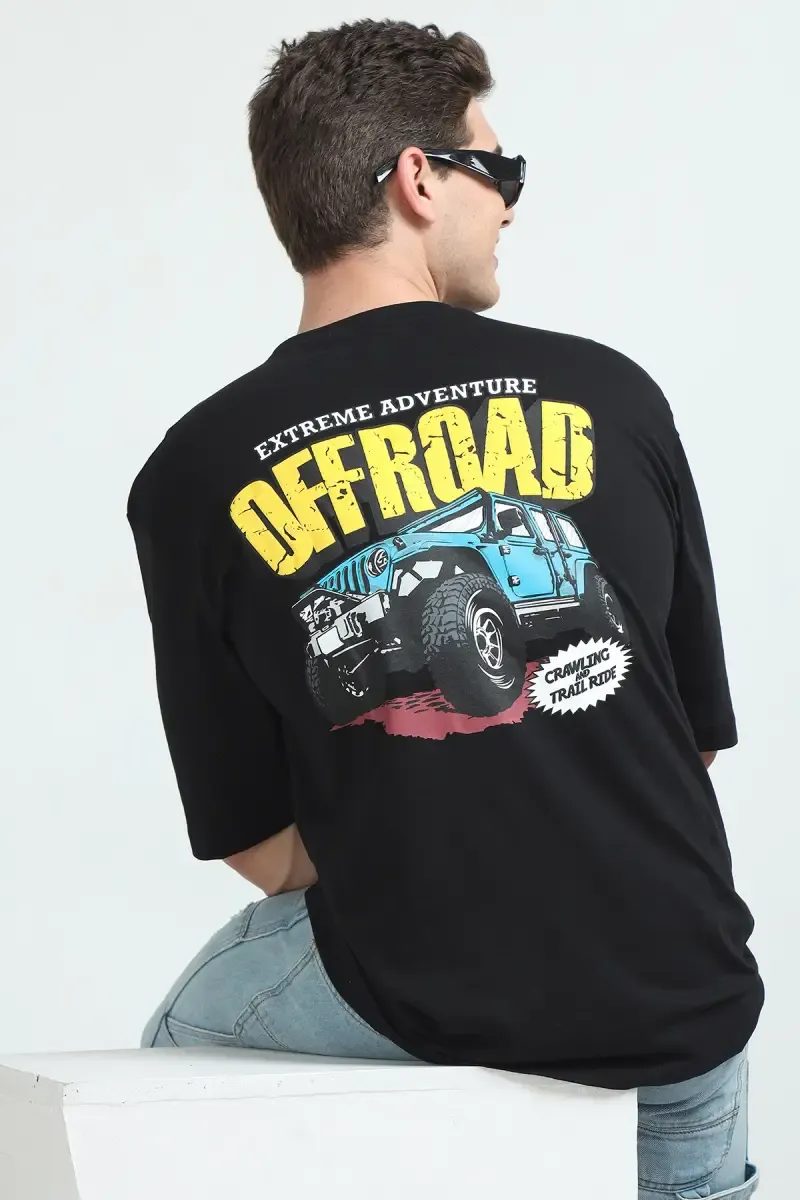 Cotton Puff Print Oversized Unisex T-shirt (Men & Women) 021832MBLA