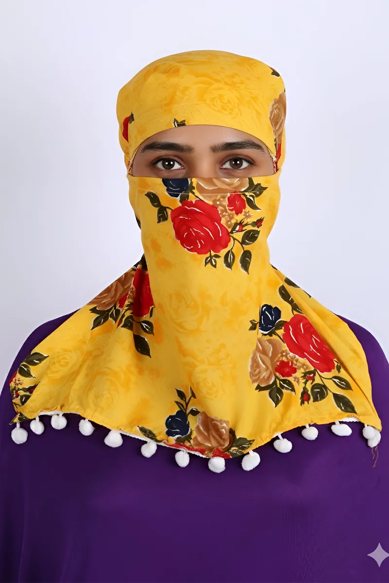 Pure Cotton Floral Printed Face Scarf for Women