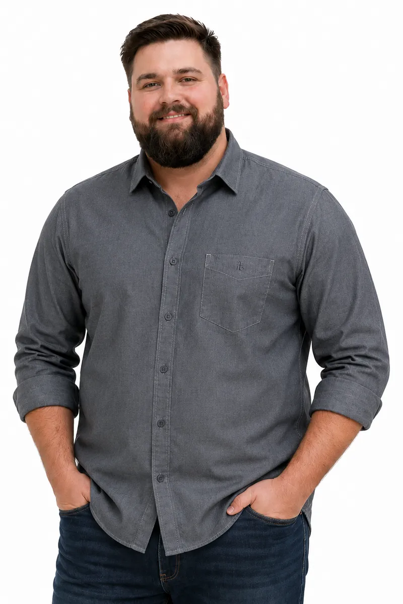Men's Regular Fit Cotton Shirt 022027GRE5XL2