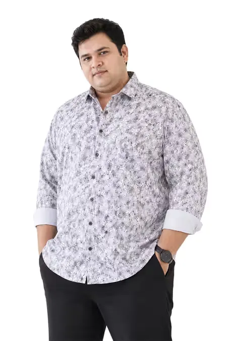 Men's Cotton Printed Plus Size Shirt