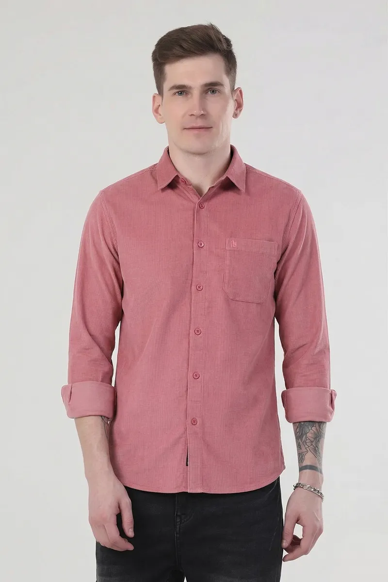 Men's Corduroy Slim Fit Shirt 022036DUSPINM