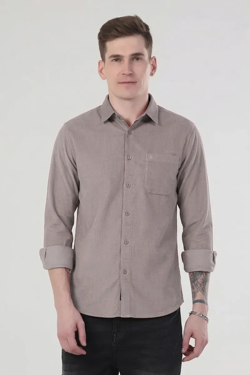 Men's Corduroy Slim Fit Shirt 022036GREXXL