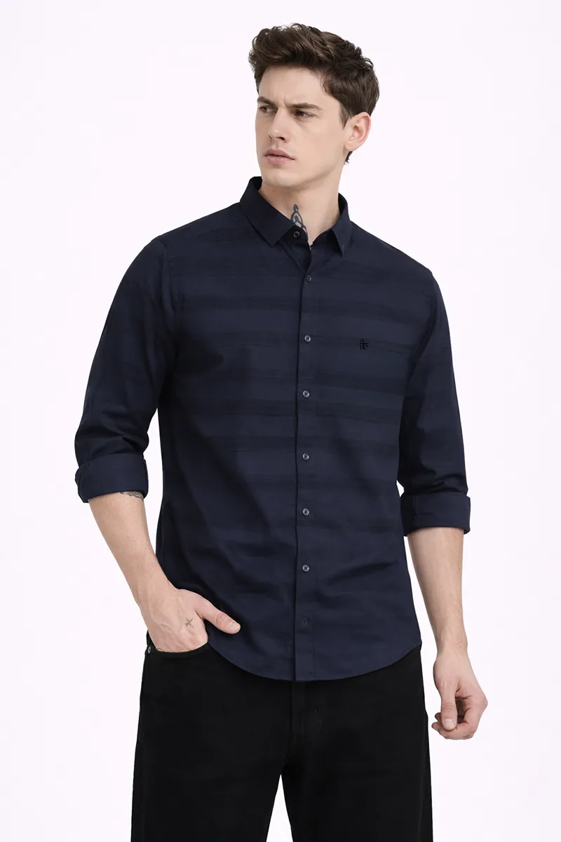 Men's Cotton Striped Shirt 022061DARBLUXXL
