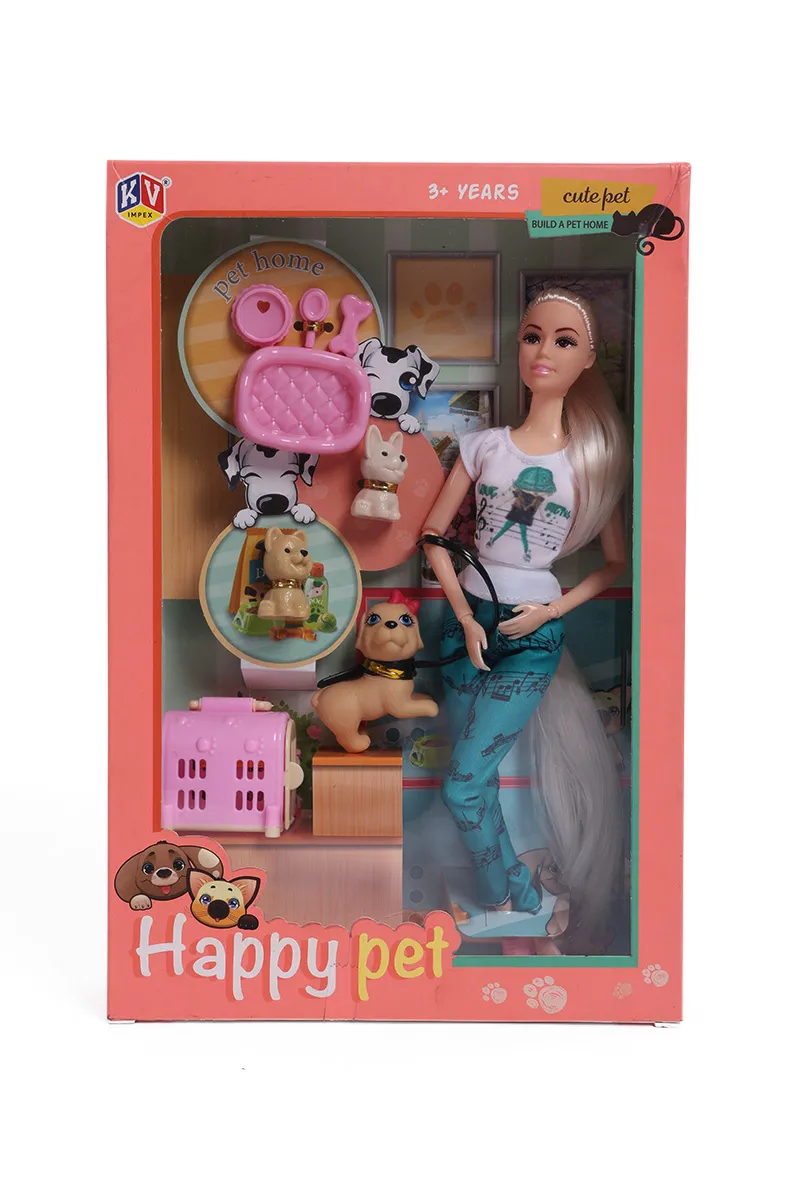 Kiddy Happy Pet Barbie Doll Set  022083HAPPETMUL