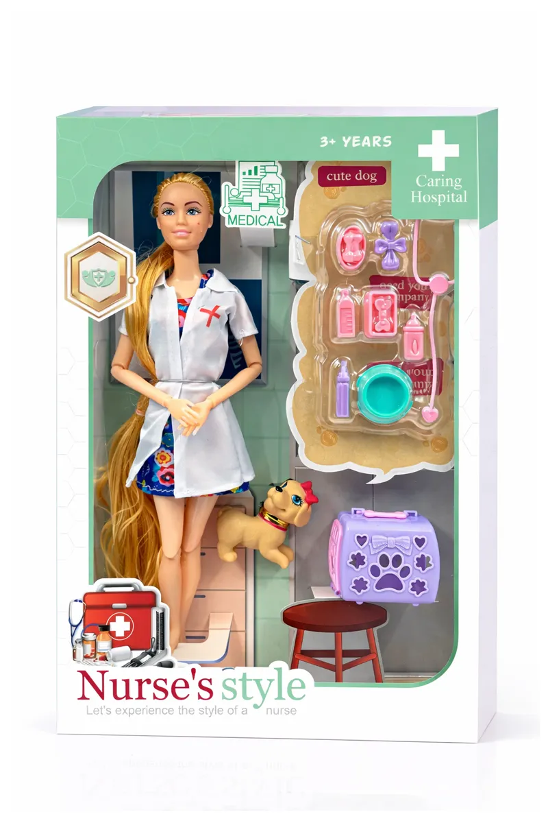 Kiddy Nurse's Style Barbie Doll Set - (Nurse's Style) 022083NURSTYMUL