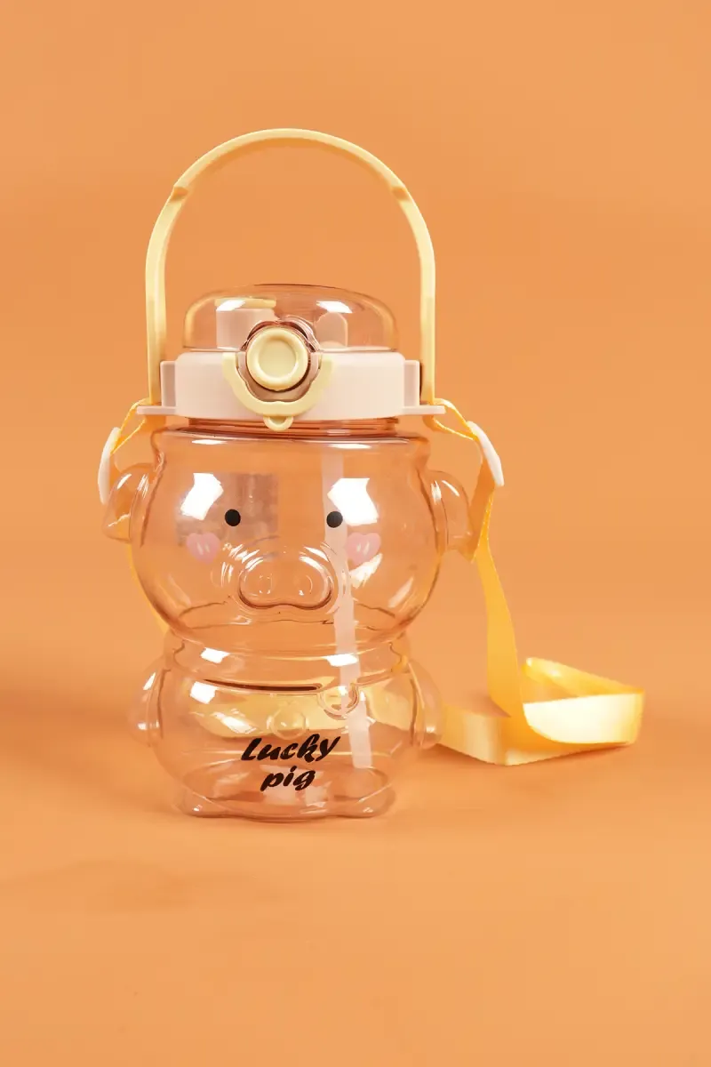 Plastic Push Button Water Bottle with Straw - 1000 ML 022154PEA100ML