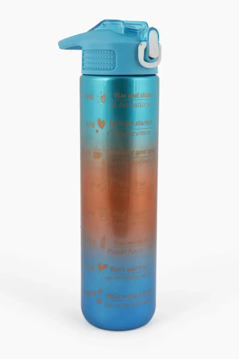Plastic Motivational Water Bottle with Straw - 800 ML 022158SKYBLU800ML