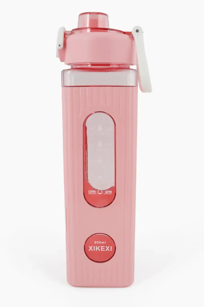 Plastic Motivational Water Bottle with Straw - 900 ML 022161BABPIN900ML