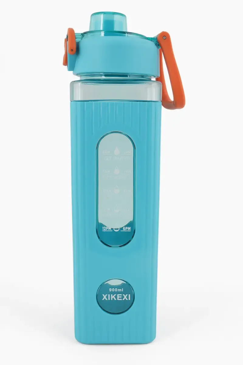 Plastic Motivational Water Bottle with Straw - 900 ML 022161BLU900ML