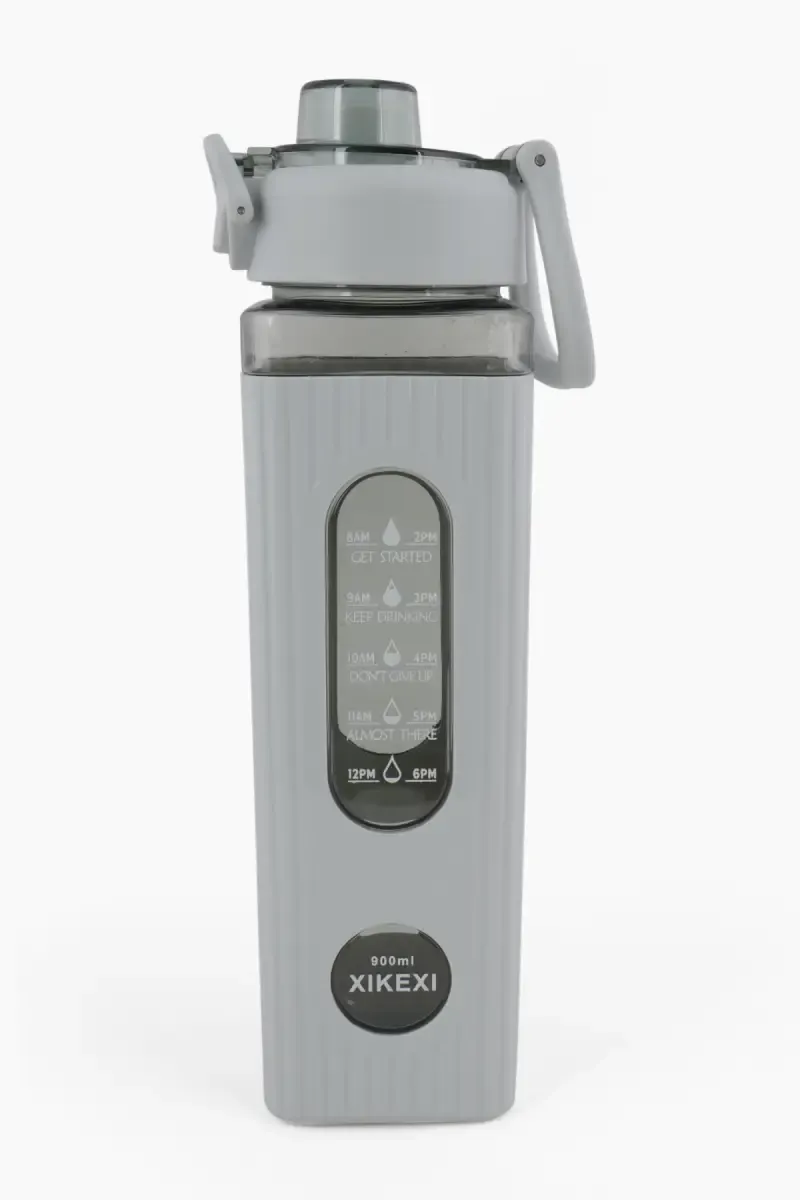 Plastic Motivational Water Bottle with Straw - 900 ML 022161GRE900ML