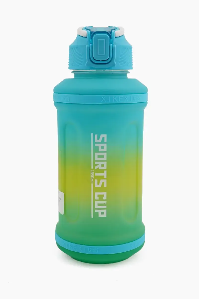 Plastic Push Button Water Bottle with Straw - 1350 ML 022171SKYBLU135ML
