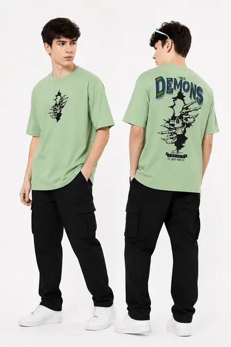 Men's Cotton Graphic Print Oversized T-shirt