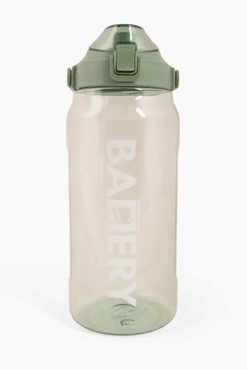 Plastic Push Button Water Bottle with Straw - 2800 ML 022173GRE280ML