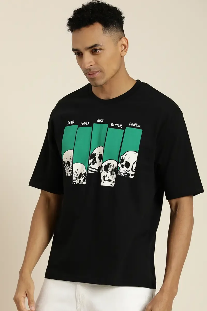 Men's Graphic Print Oversized T-shirt 022177MBLA