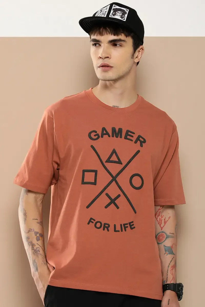 Men's Cotton Embossed Oversized T-shirt
