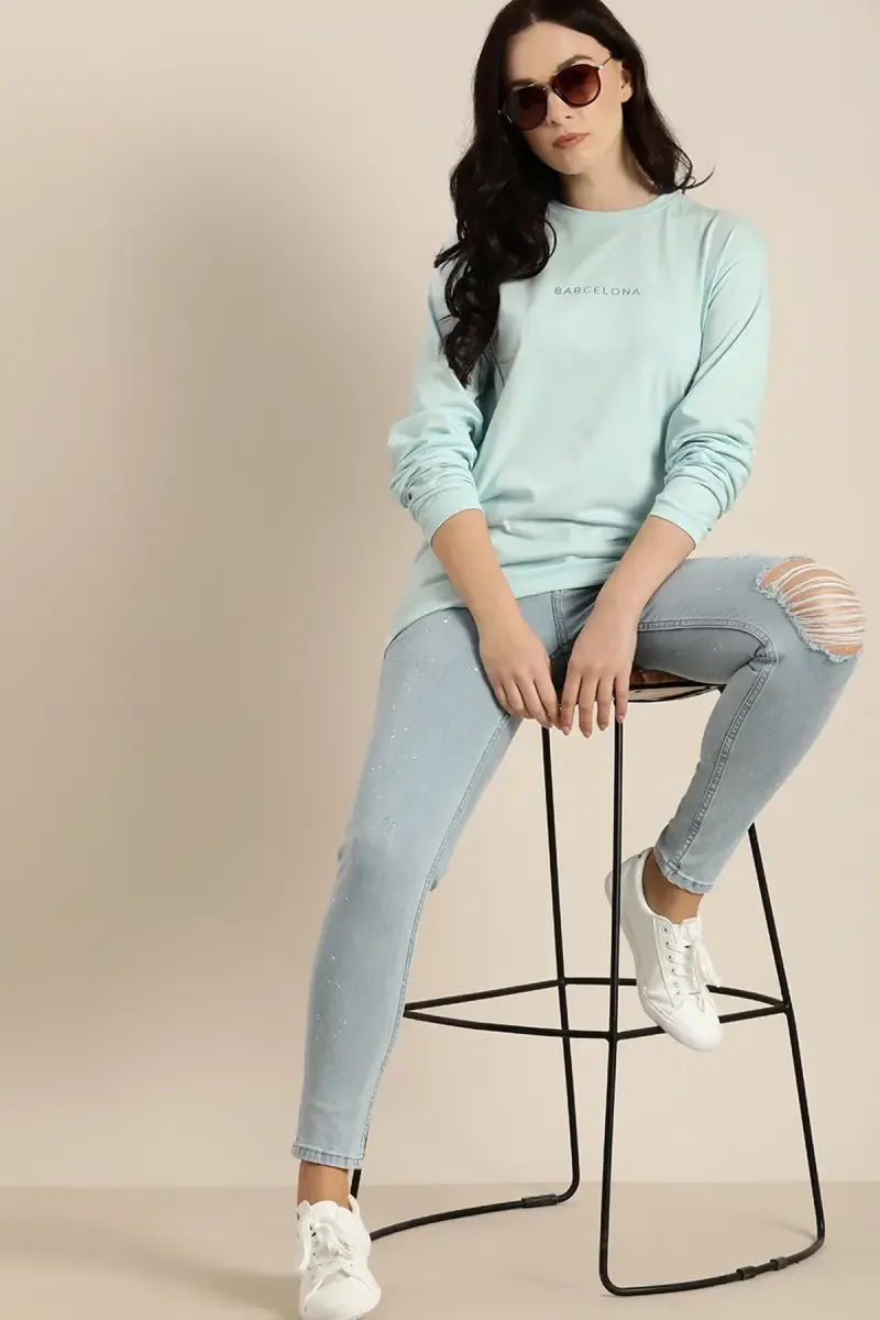 Cotton Printed Oversized T-Shirt for Women