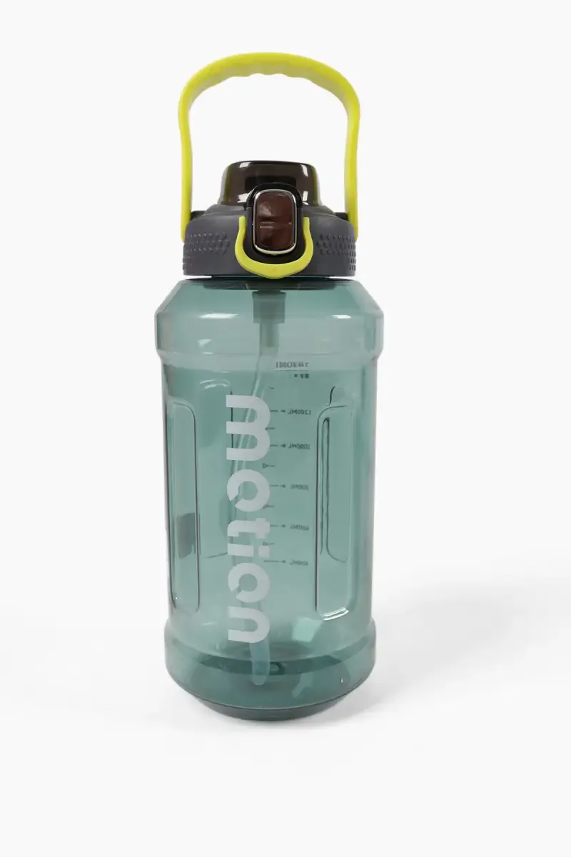 Plastic Push Button Water Bottle with Straw - 1930 ML 022230GRE193ML