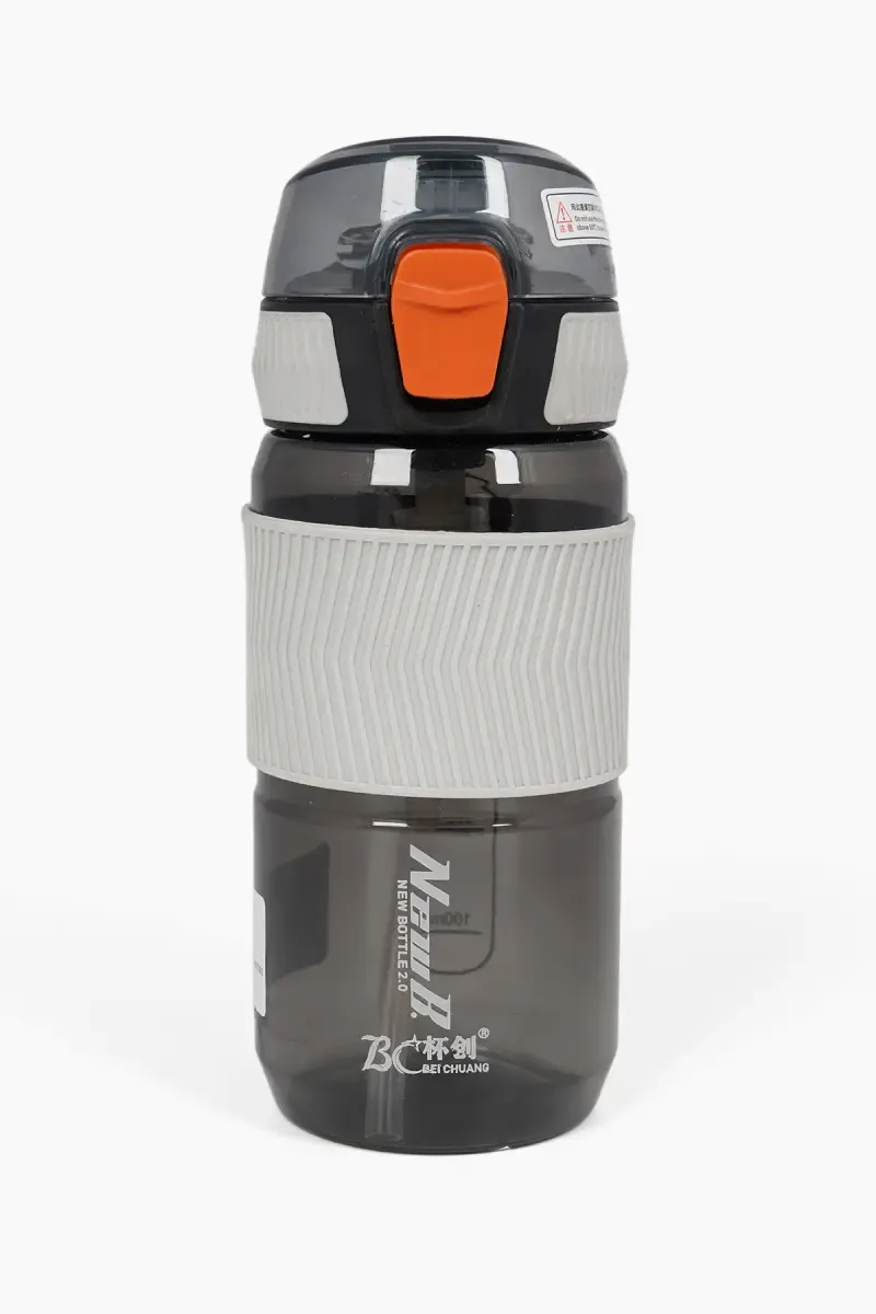 Plastic Push Button Water Bottle with Straw - 600 ML 022240BLA600ML