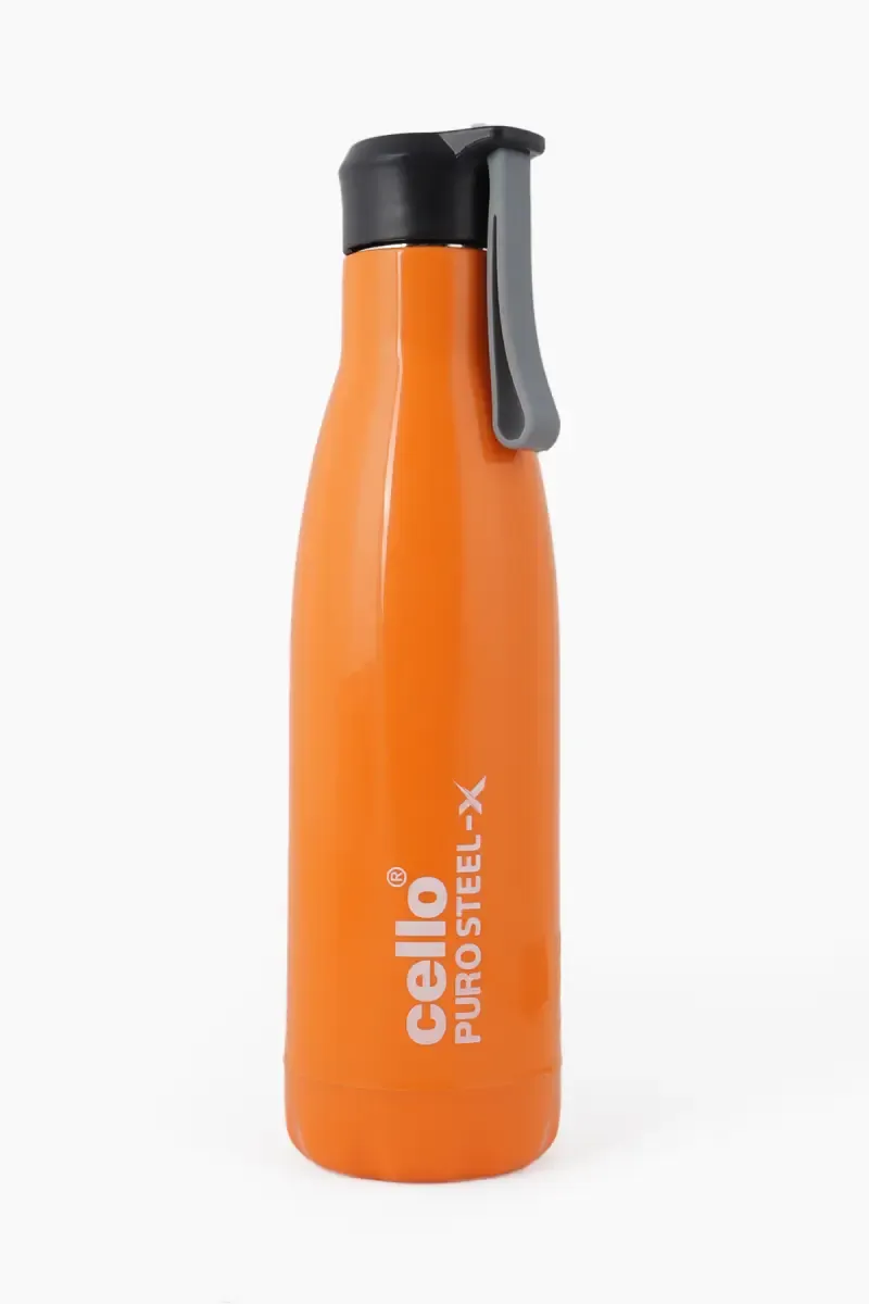 Cello Plastic & Stainless Steel Puro Steel-X Rover 900 Insulated Water Bottle - 480ml 022260ORA480ML