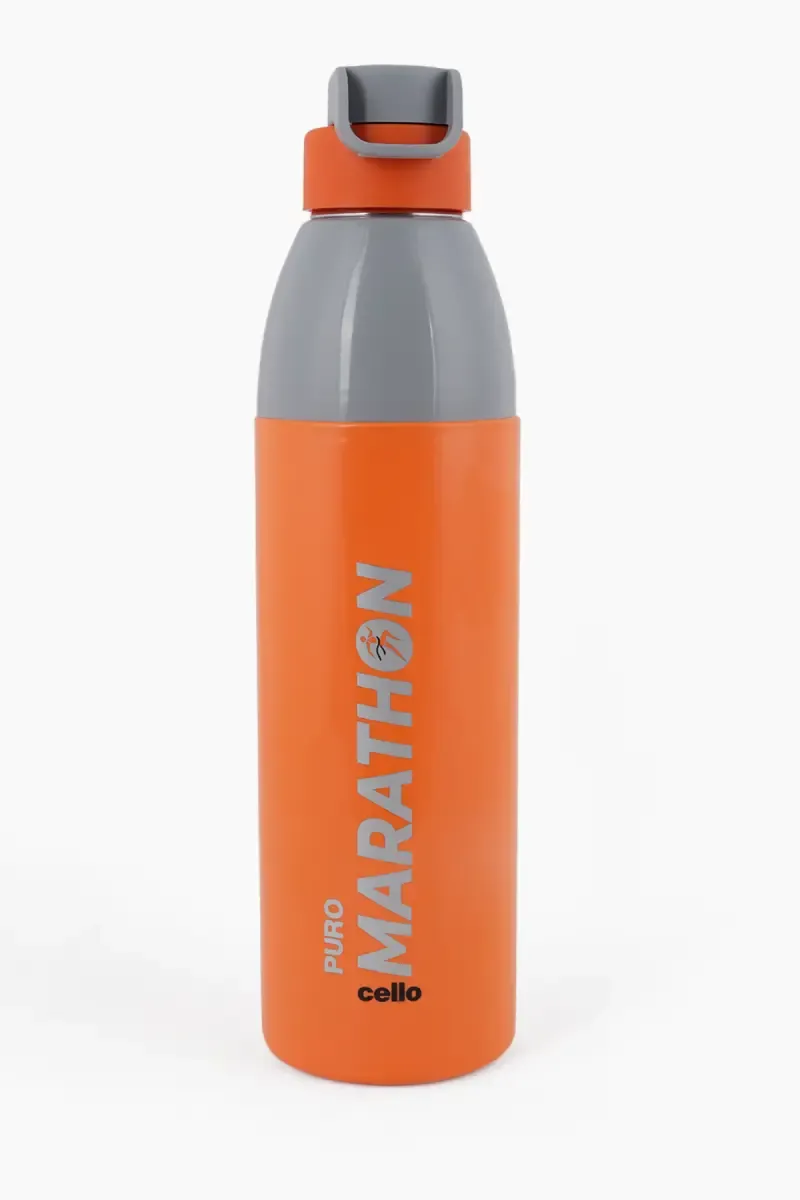 Cello Plastic & Stainless Steel Puro Steel X Marathon 900 Water Bottle - 680ml 022324ORA680ML