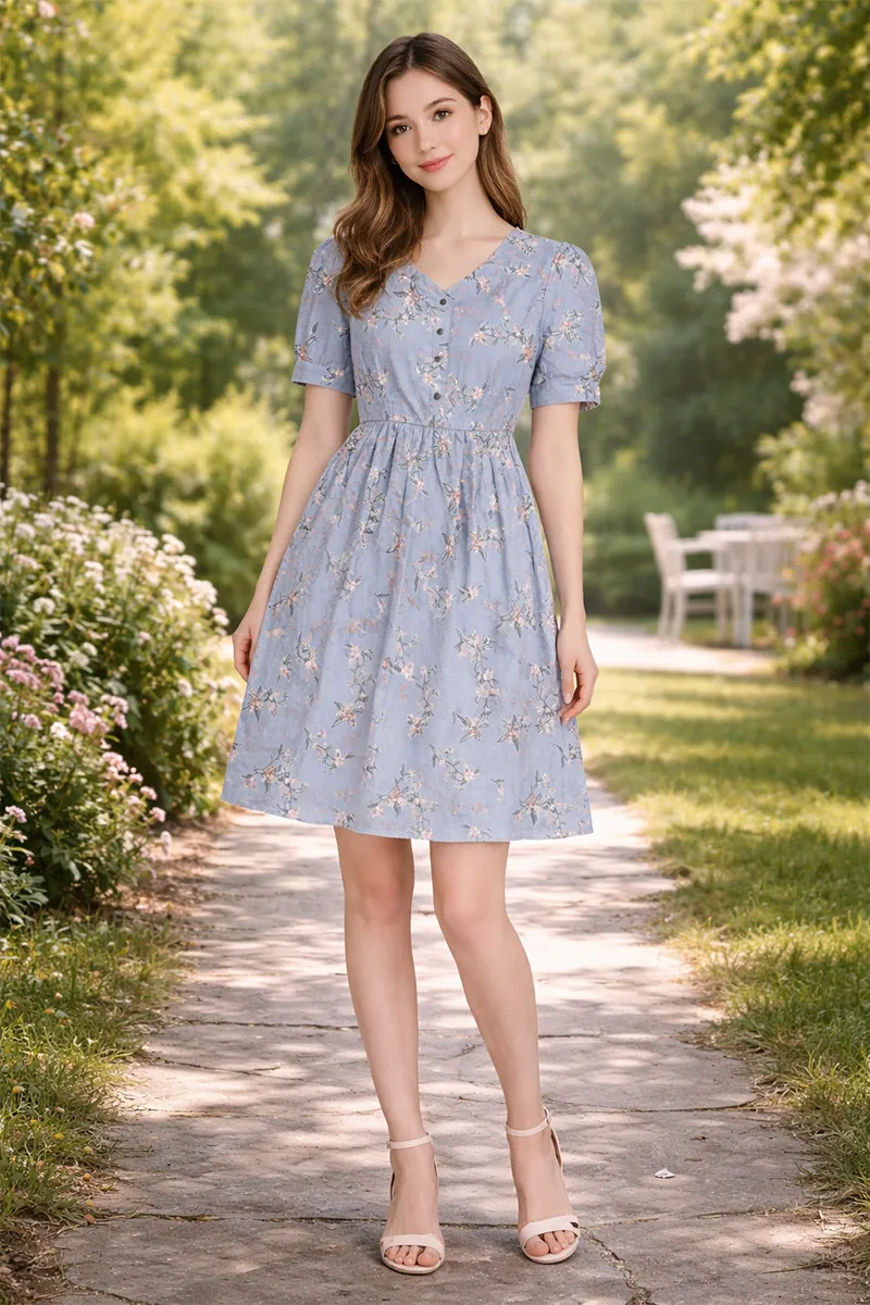 Viscose Rayon Printed Dress for Women