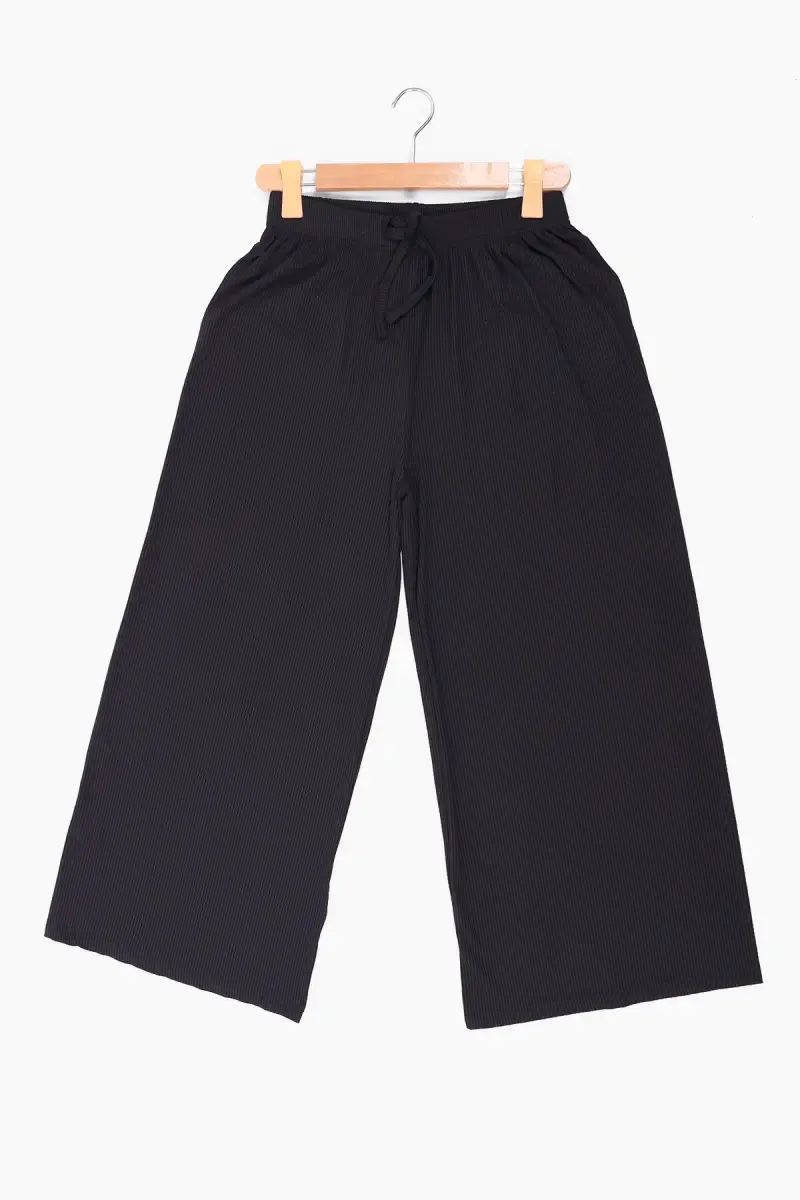 Polyester Solid Palazzos for Women 022427BLAL