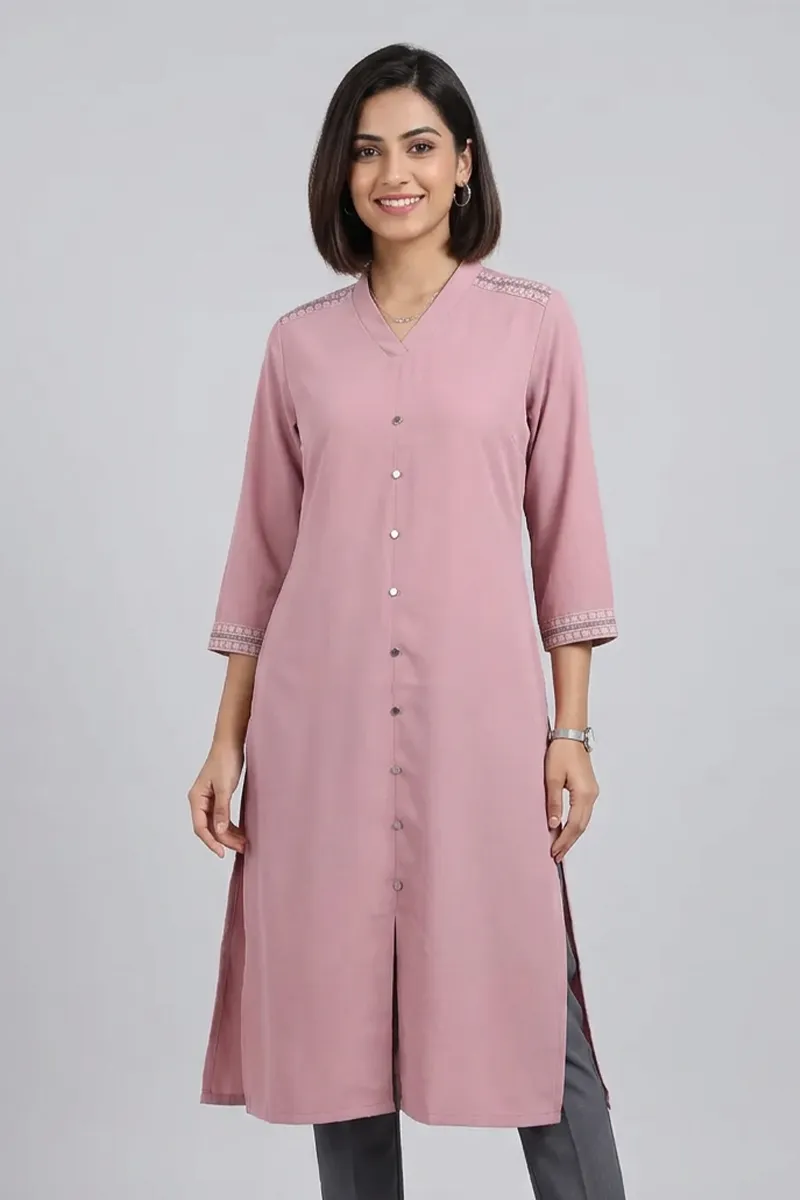 Rayon Solid Kurta for Women 022558XXLDUSPIN