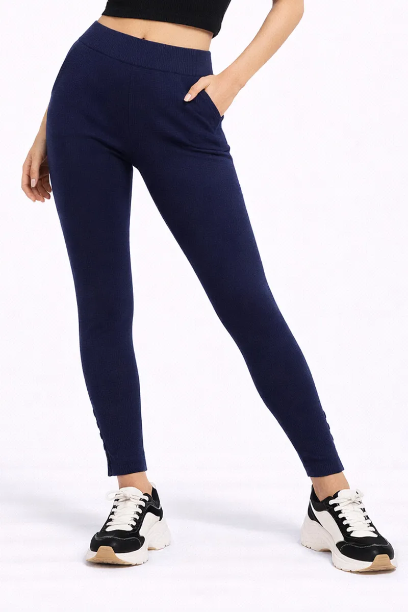 Cotton Cigarette Pant for Women 022598XLNAVBLU