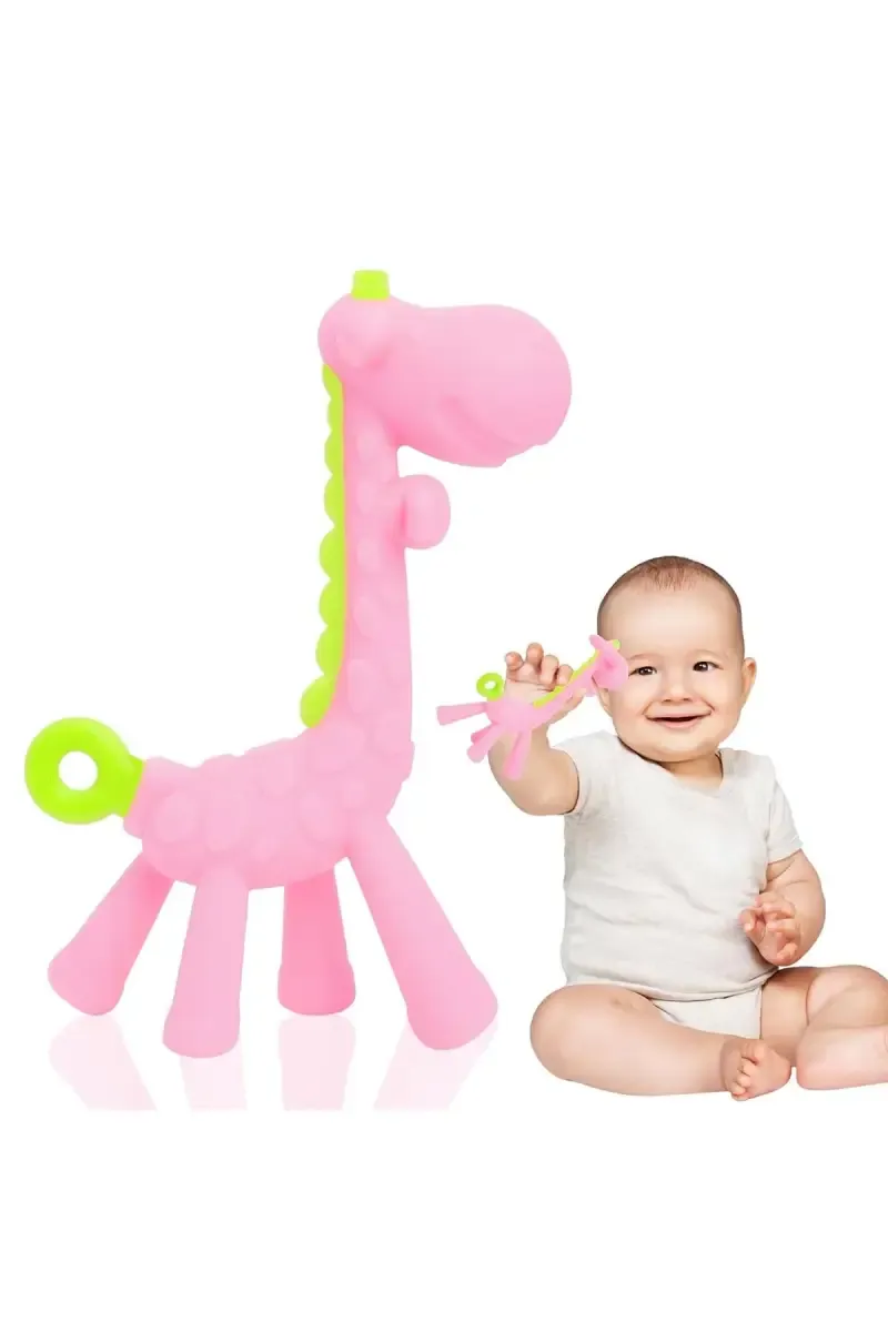 Silicon Giraffe Baby Teether (Pink) 022620PIN
