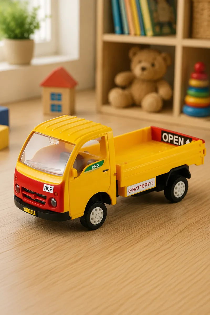 Tiny Truckies Tata Ace Pull Back Toy (Yellow)