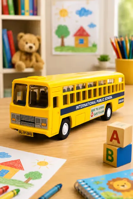 City Bus Pull Back Toy (Yellow) 022684YEL