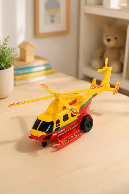 Dhruv Fire Rescue Helicopter Pull Back Toy (Yellow)