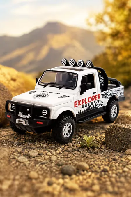 Explorer Adventure Pull Back Toy Car (White) 022719WHI