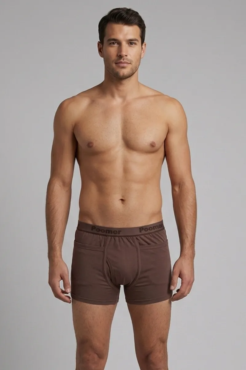 Men's Cotton Solid Trunks 022792BRO95