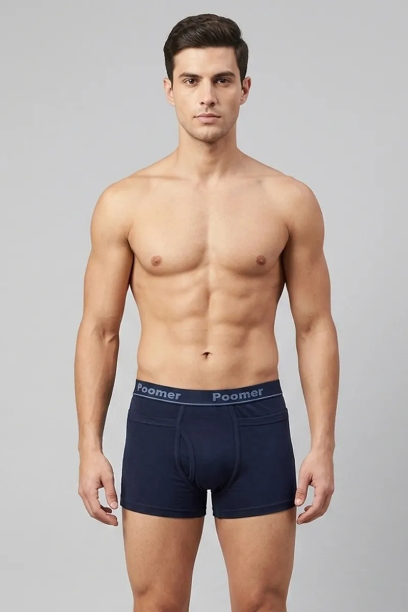 Men's Cotton Solid Trunks 022792NAVBLU95