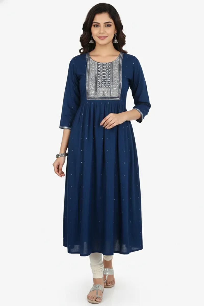 Cotton Embroidered Kurta for Women 022840XXLTEA