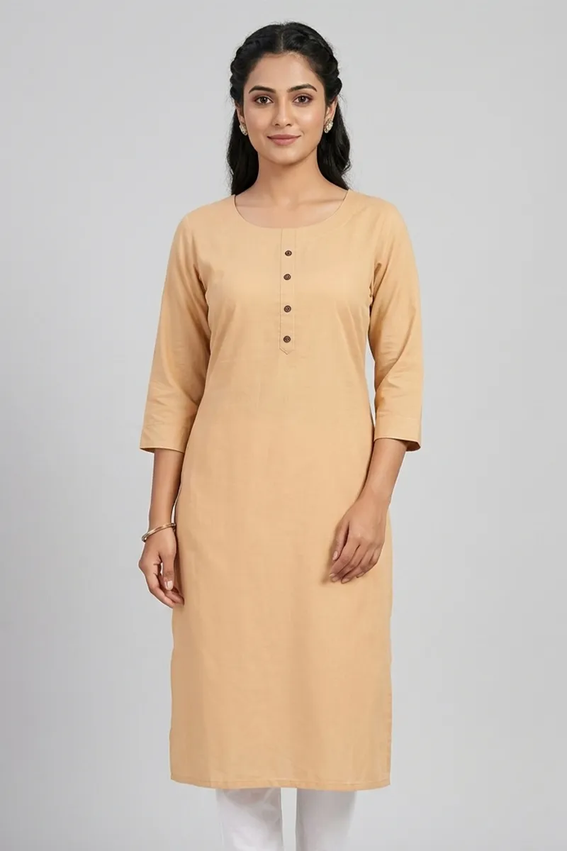 Cotton Solid Kurti for Women 022841LSAN