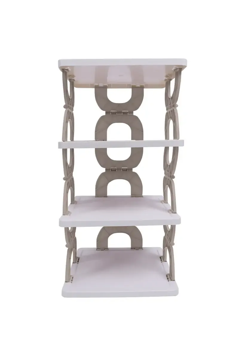 Plastic 4 Layer Multi-Purpose Storage Rack 022867WHI&GREPLA